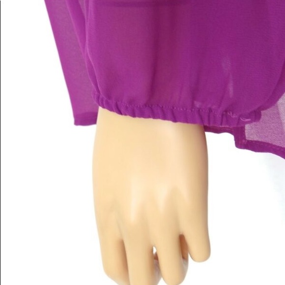 Torrid Orchid Chiffon & lace blouse - Picture 6 of 8